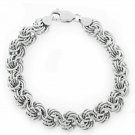 925 Silver Men/Women's Unique Solid Fancy Swirl Link Italian Bracelet