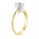 14K Yellow Gold Solid  3CT Round Cut Solitaire Engagement Wedding Promise Ring