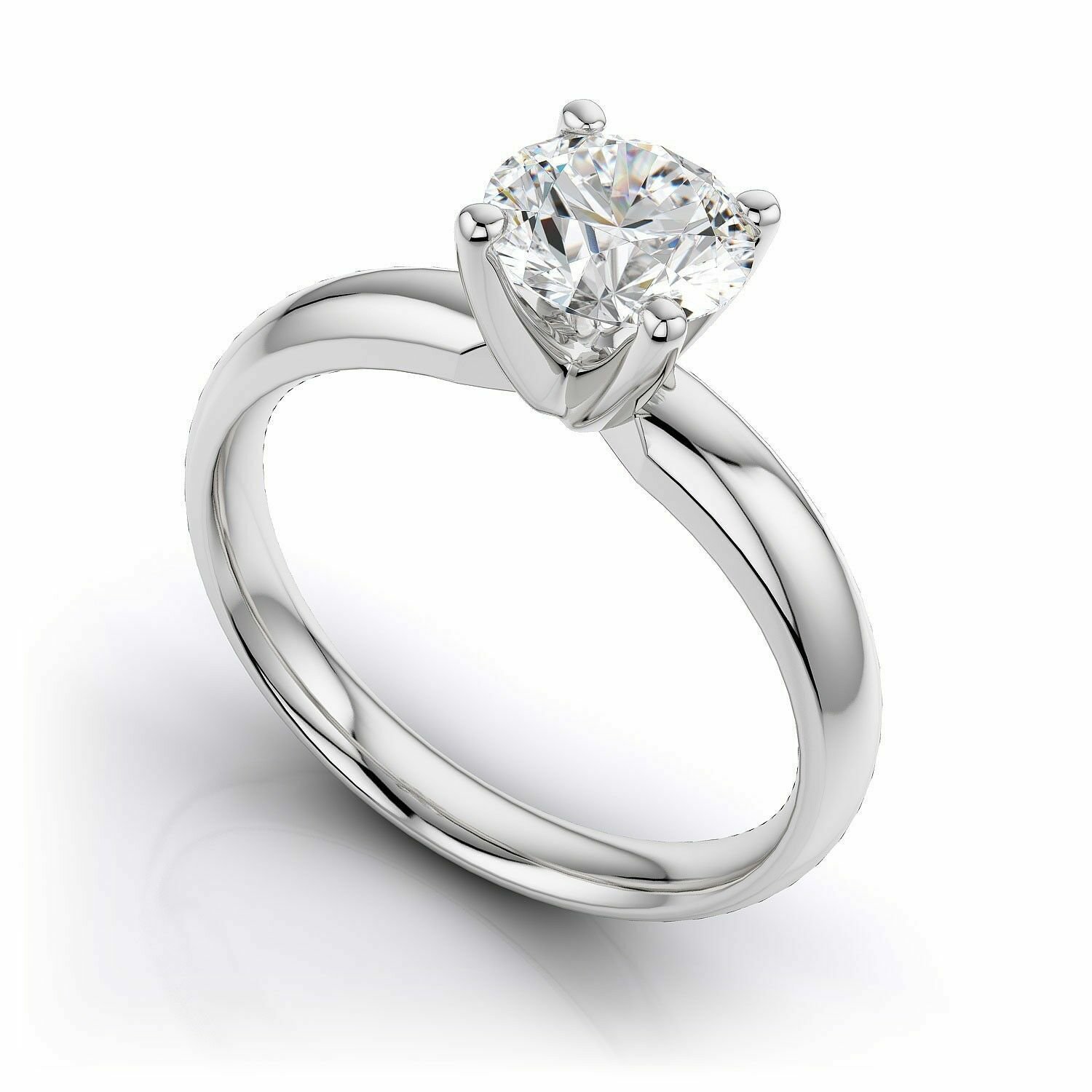 14K W Gold 0.5 CT Enhanced Diamond  Solitaire Bridal Engagement Anniversary Ring