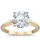 14K GOLD 1.5CT SI1/F ROUND LAB DIAMOND BRILLIANT CUT SOLITAIRE ENGAGEMENT RING