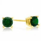 14K Yellow Gold 0.61CT Green Diamond  Solitaire MEN/WOMAN Single Stud Earring