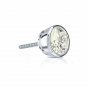 14k White Gold 0.25CT Round Cut Diamond Bezel Screw Back Single Stud Earring