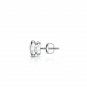 14k White Gold 0.25CT Round Cut Diamond Bezel Screw Back Single Stud Earring