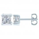 1.0 CARAT 14K SOLID WHITE GOLD PRINCESS CUT SIMULATED MOISSANITE IMITATION