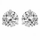 14K White Gold 2.00CT Round Solitaire  Martini Screw Style Stud Earrings