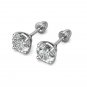 14K White Gold 3MM 0.20 CARAT Created Diamond Screw Back Stud Earrings