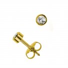 4mm Set of 3 Pairs 24k Surgical Stainless Steel Ear Piercing April Stud Earrings