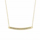 YG Sterling Silver CZ Bar Necklace Chain Cubic Zirconia 16-18" Chain Extantion