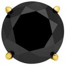 1/2 Ctw 14K Y Gold Basket Set Single Stud Men's Earring Black Diamond