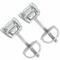 14K WHITE GOLD 3.00 CARAT ASSCHER CUT SCREW BACK STUD EARRINGS