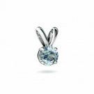 14K WHITE GOLD 5.00 CARAT 9MM ROUND AQUAMARINE PENDANT