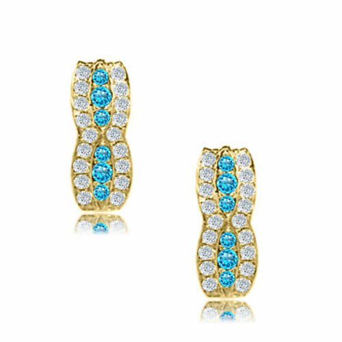 14K Yellow Gold DECEMBER Birthstone Fancy Lever Back Earrings