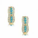 14K Yellow Gold DECEMBER Birthstone Fancy Lever Back Earrings