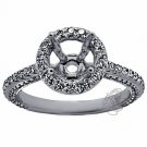 18K WhiteGold 0.80CT Vintage Round Solitaire Diamond Semi Mount Engagement Ring