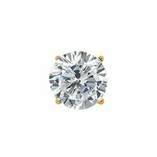 18K Yellow Gold 0.50CT Round H/I I1 Diamond  Men's Single SCREWBACK Stud Earring