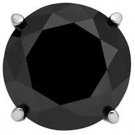1/2 Ctw 14K W Gold Basket Set Single Stud Men's Earring Black Diamond