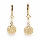14K Solid Yellow Gold Women/Children's Stylish Dangle Ball Earrings