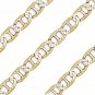14K Yellow Gold 4.4MM 28" Sterling Silver Marina Link Italian Chain Necklace