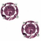 14K White Gold 3.00 CT 7MM Round Cut Alexandrite June Basket PUSH BACK Earrings