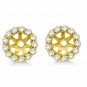 14K YG 6MM 2.00CT Created Diamonds Halo Bridal Stud Bridal Earrings Jackets