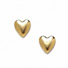 14K Solid Yellow Gold 6MM Women/Children's Stylish Heart PushBack Stud Earrings