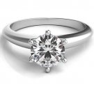 4Ct Round Cut Solitaire Engagement Wedding Promise Ring Solid 14KWhite simulated
