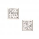 14K Solid White Gold 5MM Square Cut Bezel Set Cubic Zircon Studs ER-PEW5