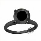 14K Black Gold 3 TCW Black Enhanced Diamond Solitaire Engagement Ring SIZE 8