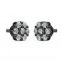 14K Black Gold 7MM 1CT Natural Diamond Flower Shaped Halo Cluster Stud Earrings