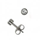 4mm Set of 12 Pairs Surgical Stainless Steel Ear Piercing April Stud Earrings