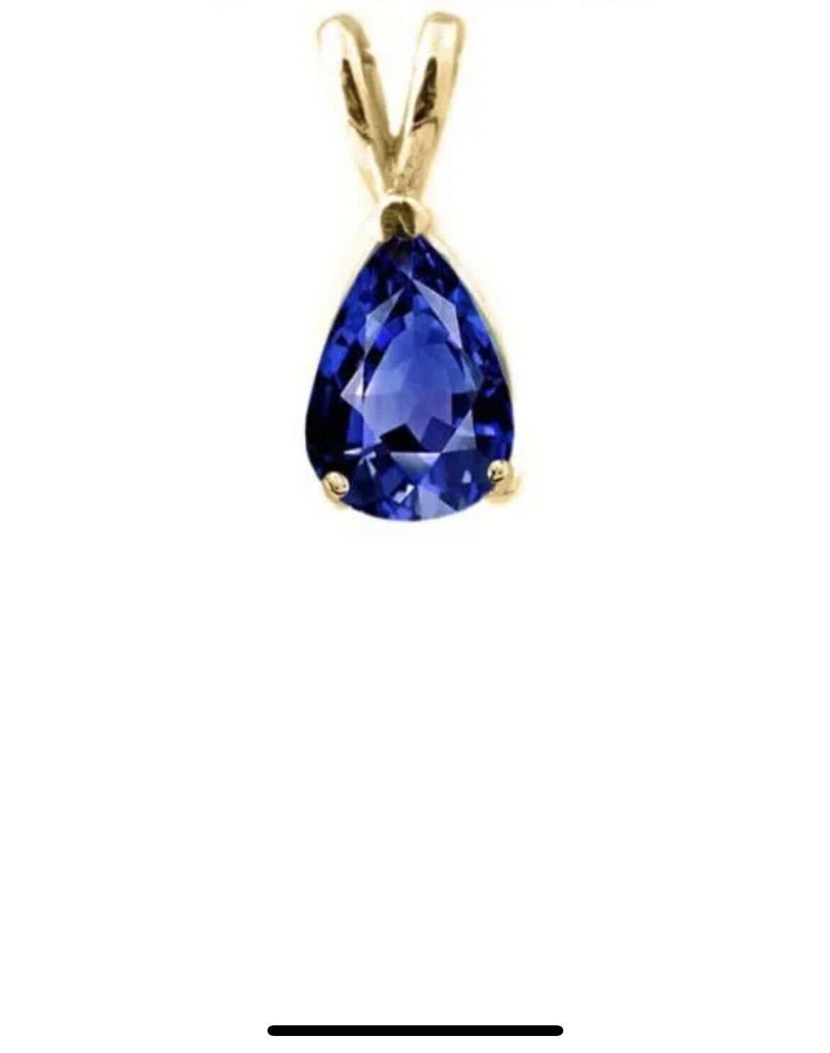 2CT 14K SOLID YELLOW GOLD PEAR SHAPE SAPPHIRE PENDANT BASKET SETTING