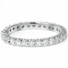 14K White Gold 4 CARAT Round Brilliant Cut Eternity Brilliant Wedding Band Ring