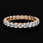 14K Rose Gold 4 CT Sizes 5-8 Round Cut Simulated Diamond Eternity Wedding Ring
