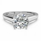 14K WHITE GOLD 1.00CT SI1/F ROUND CUT LAB DIAMOND SOLITAIRE ENGAGEMENT RING