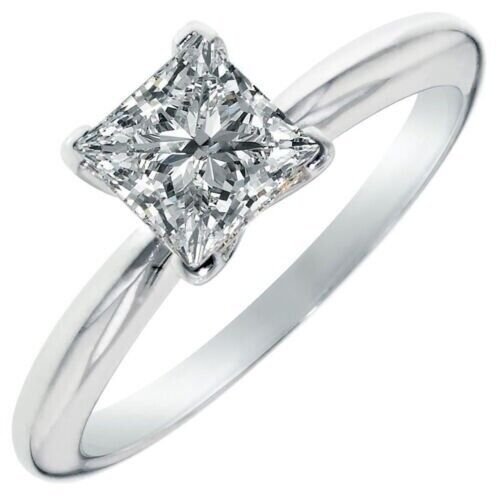 2.15ct Princess Cut Solitaire Engagement Wedding Ring Brilliant Cu14k White Gold