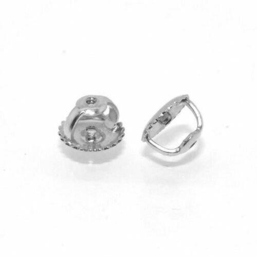 Real 14K White Gold Screw On Off Earring Backs Backings Nuts One Pair 4 Studs