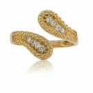 14K Yellow Gold VVS1 Round Created Diamond Adjustable Toe Ring