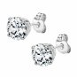 Sterling Silver 925 4.00 CARAT Round Stud Earrings Made with Swarovski Zirconia