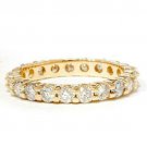 14K Yellow Gold Brilliant Round Created Diamonds Eternity Wedding Band Ring
