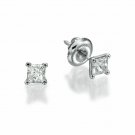 14K WG 3/4CTW Certified Princess Cut Forever One Moissanite Stud Earrings
