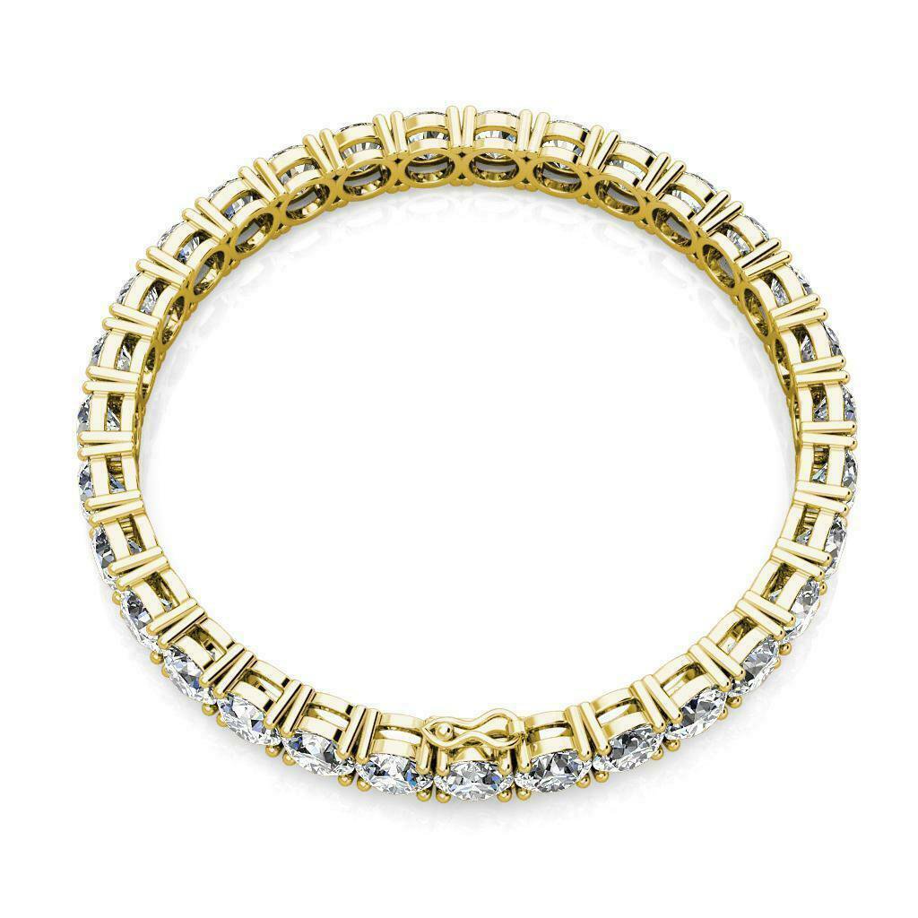 14K Yellow Gold 30 CARAT Created Diamond Over Sterling Silver Tennis Bracelet 8"
