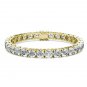 14K Yellow Gold 30 CARAT Created Diamond Over Sterling Silver Tennis Bracelet 8"