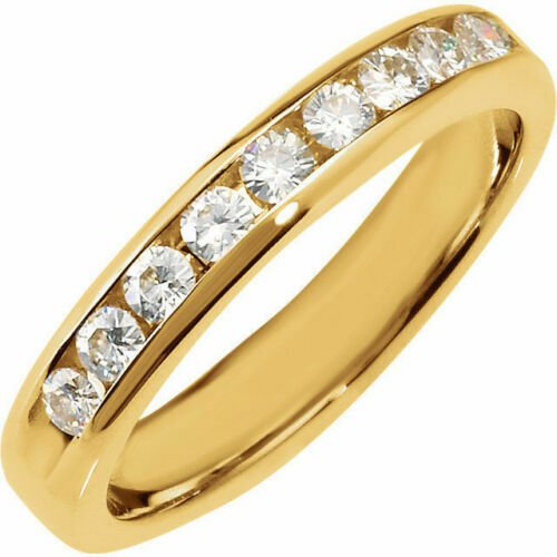 14K Size 6 .44CT Forever Channel Set Classic Moissanite Anniversary Band Ring