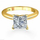 14K Yellow Gold 2.15 CARAT Princess Cut Solitaire Engagement Wedding Ring