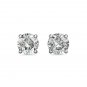 14K White Gold 2MM 0.05 CARAT Created Diamond  Screw Back Stud Earrings
