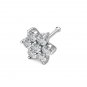 14K Solid White Gold 0.30 CT Simulated Diamond Flower Nose Bone Stud