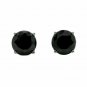 14k White Gold 2CTW Round Cut Lab Black Diamond  Solid  Screw Back Stud Earrings