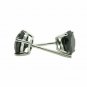 14k White Gold 2CTW Round Cut Lab Black Diamond  Solid  Screw Back Stud Earrings