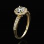 14K White Gold 1.51 TCW Round Cut Created Diamond Halo Engagement Ring SIZE 6