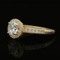 14K White Gold 1.51 TCW Round Cut Created Diamond Halo Engagement Ring SIZE 6